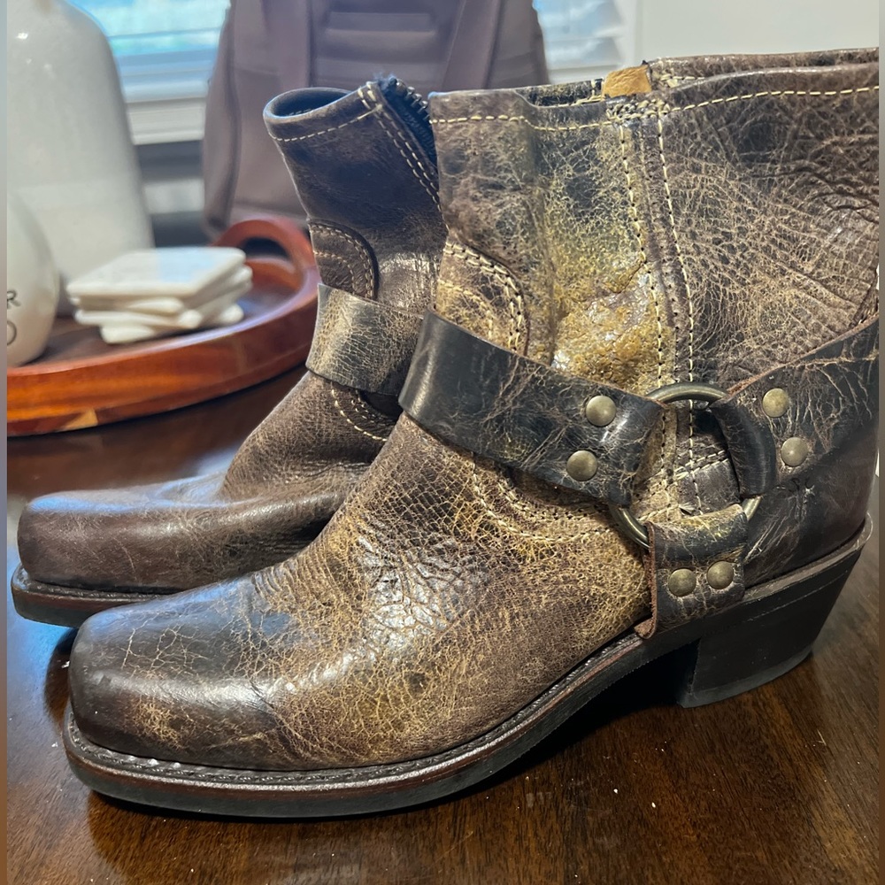Frye Western Harness Ankle Boots